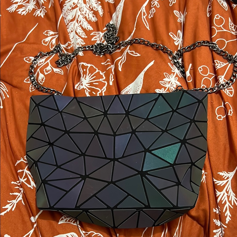 Geometric/Holographic crossbody purse